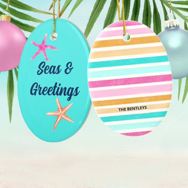 Seas & Greetings Starfish Retro Coastal Christmas Ceramic Tree Decoration (Creator Uploaded)