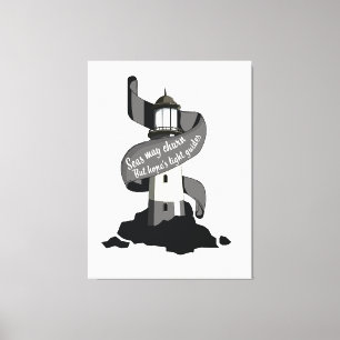 Seas may churn, but hope's light guides canvas print