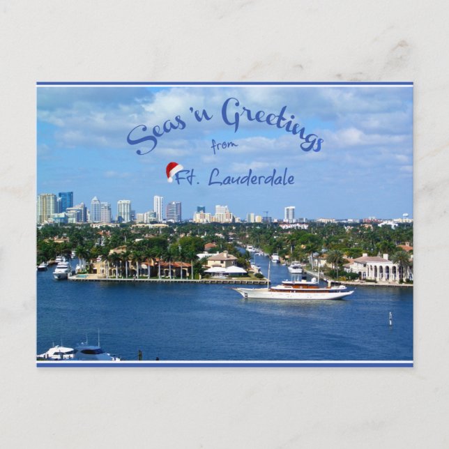 Seas n Greetings from Sunny Ft Lauderdale Florida Postcard (Front)