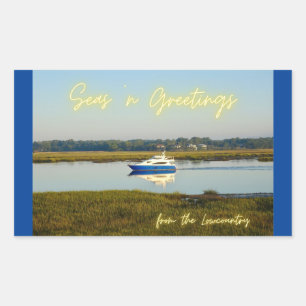 Seas n Greetings from the Lowcountry Hilton Head Rectangular Sticker