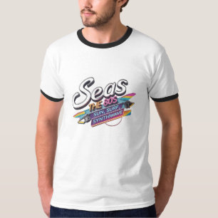 Seas the 80s – Retro Neon Mic & Synthwave Vibes T-Shirt
