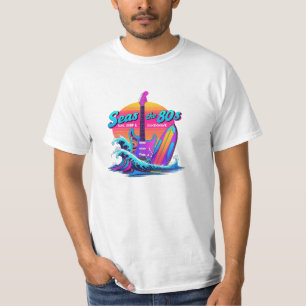 Seas the 80s – Surf Rock & Synthwave Sunset Tee