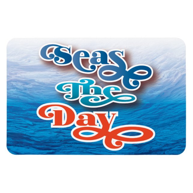 Seas The Day Beach Cruise Ship Travel Magnet (Horizontal)