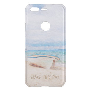 Seas The Day Beached Fishing Boat Uncommon Google Pixel Case