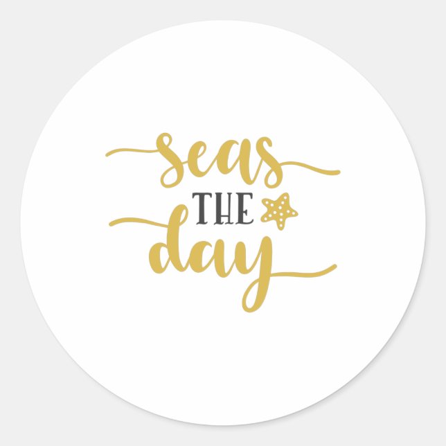 Seas the Day Classic Round Sticker (Front)