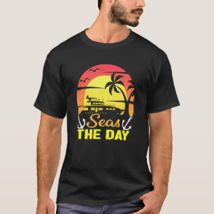 Seas The Day Cruise Sailing Pun  Cruising Anchor T-Shirt