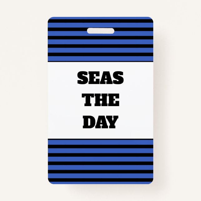Seas The Day Cruise Vacation Cabin Key Lanyard ID Badge (Front)