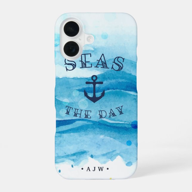 Seas the Day | Monogram iPhone 16 Case (Back)