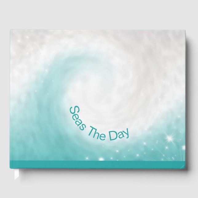 "Seas the Day" Ocean wave Guest Book (Front)
