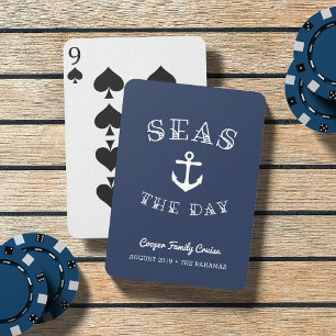 Seas the Day Personalised Family Vacation Playing Cards