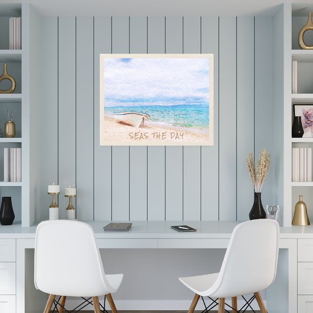 Seas The Day Quote In Beach Sand Poster (Creator Uploaded)