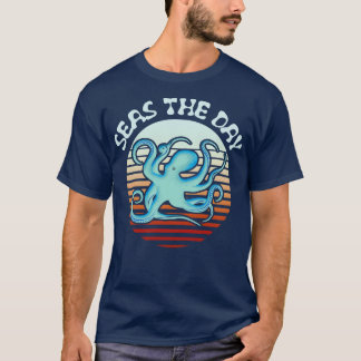 Seas The Day Retro Octopus T-Shirt