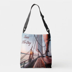 Seas The Day Sailing Boating Ocean Crossbody Bag
