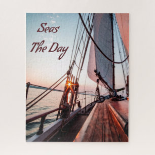 Seas The Day Sailing Boating Ocean Jigsaw Puzzle