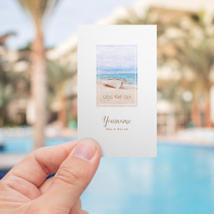 Seas The Day Spa Salon Resort Fishing Boat Business Card