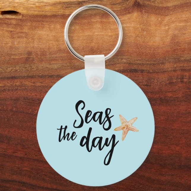 Seas the Day Starfish Beach Key Ring (Front)