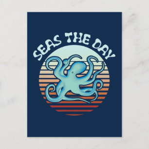 Seas The Day Summer Vibes Octopus Postcard