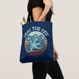 Seas The Day   Summer Vibes Octopus Tote Bag
