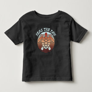 Seas The Day   Summer Vibes Turtle Toddler T-Shirt