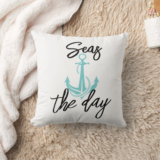 Seas the Day Throw Pillow (Blanket)
