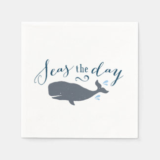 Seas the Day Vintage Whale Napkin