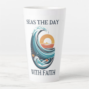 Seas The Day With Faith Latte Mug