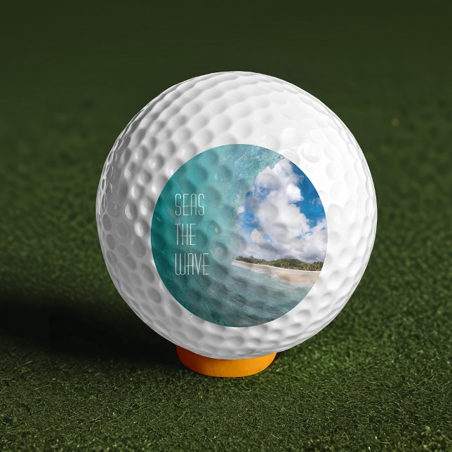 Seas The Wave Tropical Ocean Motto Golf Balls (Creator Uploaded)