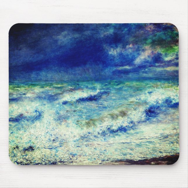 Seascape (1897) by Pierre-Auguste Renoir Mouse Mat (Front)