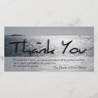 Seascape 4 Modern Sympathy Thank You Card
