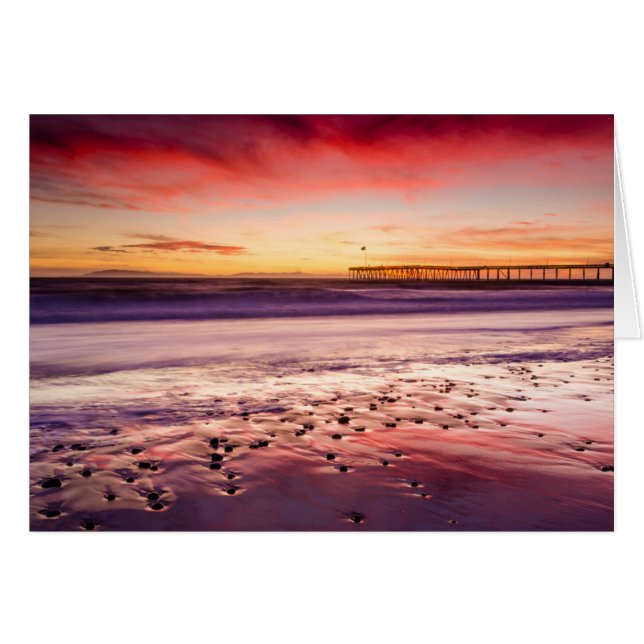 Seascape and pier at sunset, CA (Front Horizontal)
