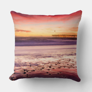 Seascape and pier at sunset, CA Cushion