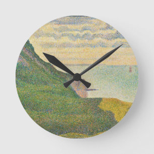 Seascape at Port-en-Bessin, Normandy, 1888 Round Clock