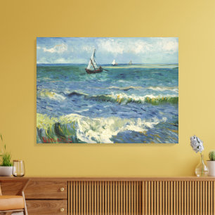 Seascape at Saintes Maries by Vincent van Gogh Canvas Print