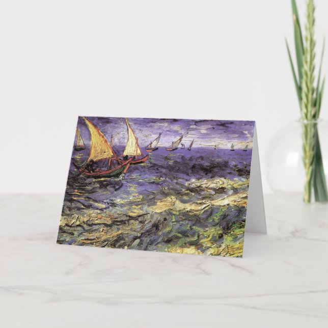 Seascape at Saintes Maries by Vincent van Gogh Card (Front)