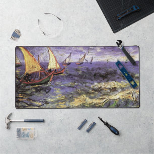 Seascape at Saintes Maries by Vincent van Gogh Desk Mat