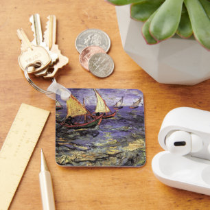 Seascape at Saintes Maries by Vincent van Gogh Key Ring