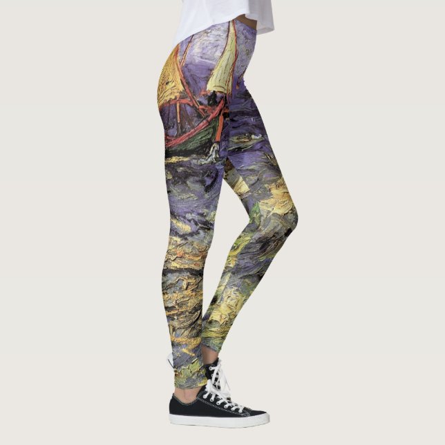 Seascape at Saintes Maries by Vincent van Gogh Leggings (Right)