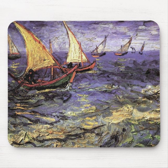 Seascape at Saintes Maries by Vincent van Gogh Mouse Mat (Front)