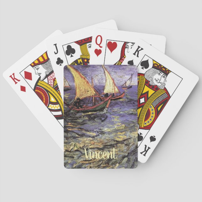 Seascape at Saintes Maries by Vincent van Gogh Playing Cards (Back)