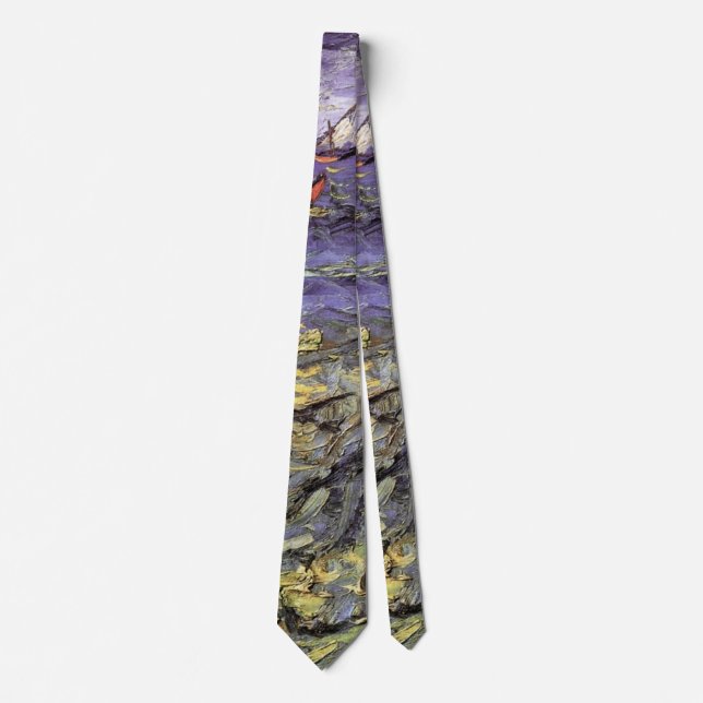 Seascape at Saintes Maries by Vincent van Gogh Tie (Front)