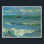 Seascape at Saintes-Maries-de-la-Mer, Van Gogh Poster<br><div class="desc">Seascape at Saintes-Maries-de-la-Mer,  May-June 1888 Vincent Van Gogh (1853-1890) This impressionistic seascape is of dark blue waters with three sailboats near the shore.</div>