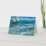 Seascape at Saintes-Maries | Vincent Van Gogh Card<br><div class="desc">Seascape at Saintes-Maries (1888) by Dutch post-impressionist artist Vincent Van Gogh. Original artwork is an oil on canvas seascape painting showing fishing boats on an ocean of blue water.

Use the design tools to add custom text or personalise the image.</div>