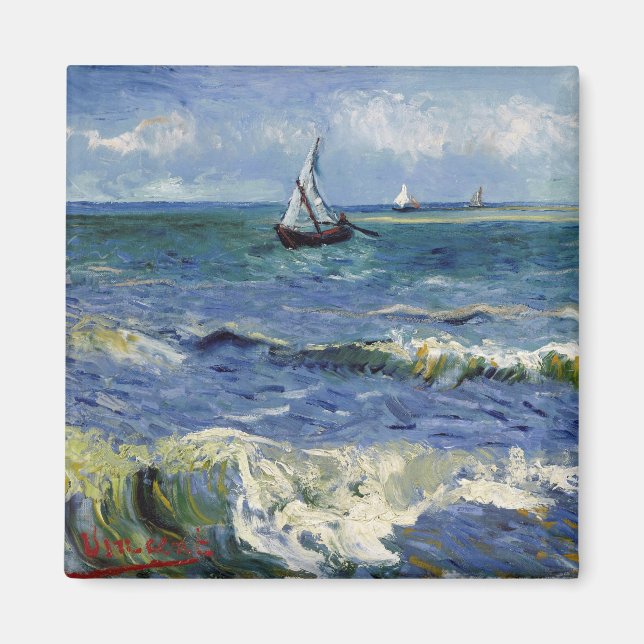 Seascape at Saintes Maries - Vincent Van Gogh Magnet (Front)