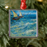 Seascape at Saintes-Maries | Vincent van Gogh Metal Tree Decoration<br><div class="desc">Seascape at Saintes-Maries (1888) by Vincent van Gogh captures the vibrant movement of the sea along the coast of Saintes-Maries-de-la-Mer in southern France. This painting showcases Van Gogh's energetic brushstrokes and bold use of colour, depicting fishing boats on the water with rolling waves under a breezy sky. The dynamic composition...</div>