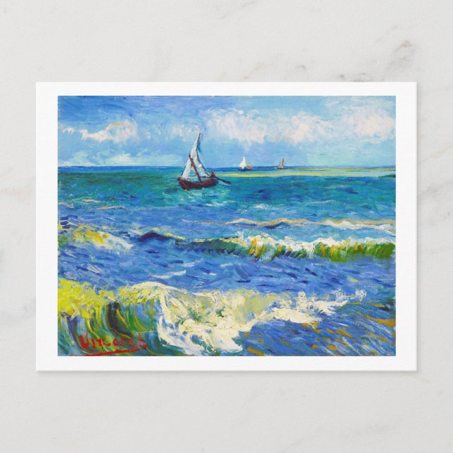 Seascape at Saintes-Maries Vincent Van Gogh Postcard (Front)