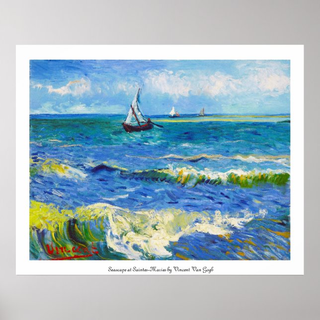 Seascape at Saintes-Maries Vincent Van Gogh Poster (Front)