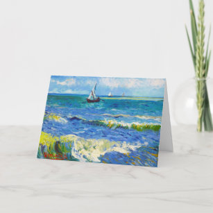 Seascape at Saintes-Maries Vincent Van Gogh sea Card