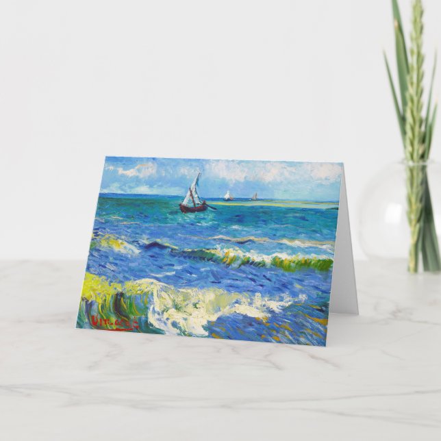 Seascape at Saintes-Maries Vincent Van Gogh sea Card (Front)