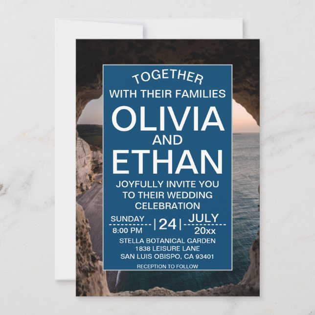 Seascape beach celebration Wedding Invitation (Front)