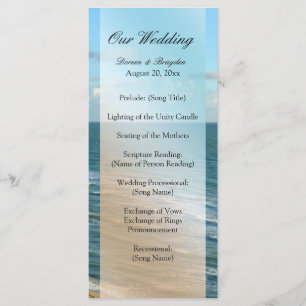 Seascape Beach Wedding Blue Ocean Programme